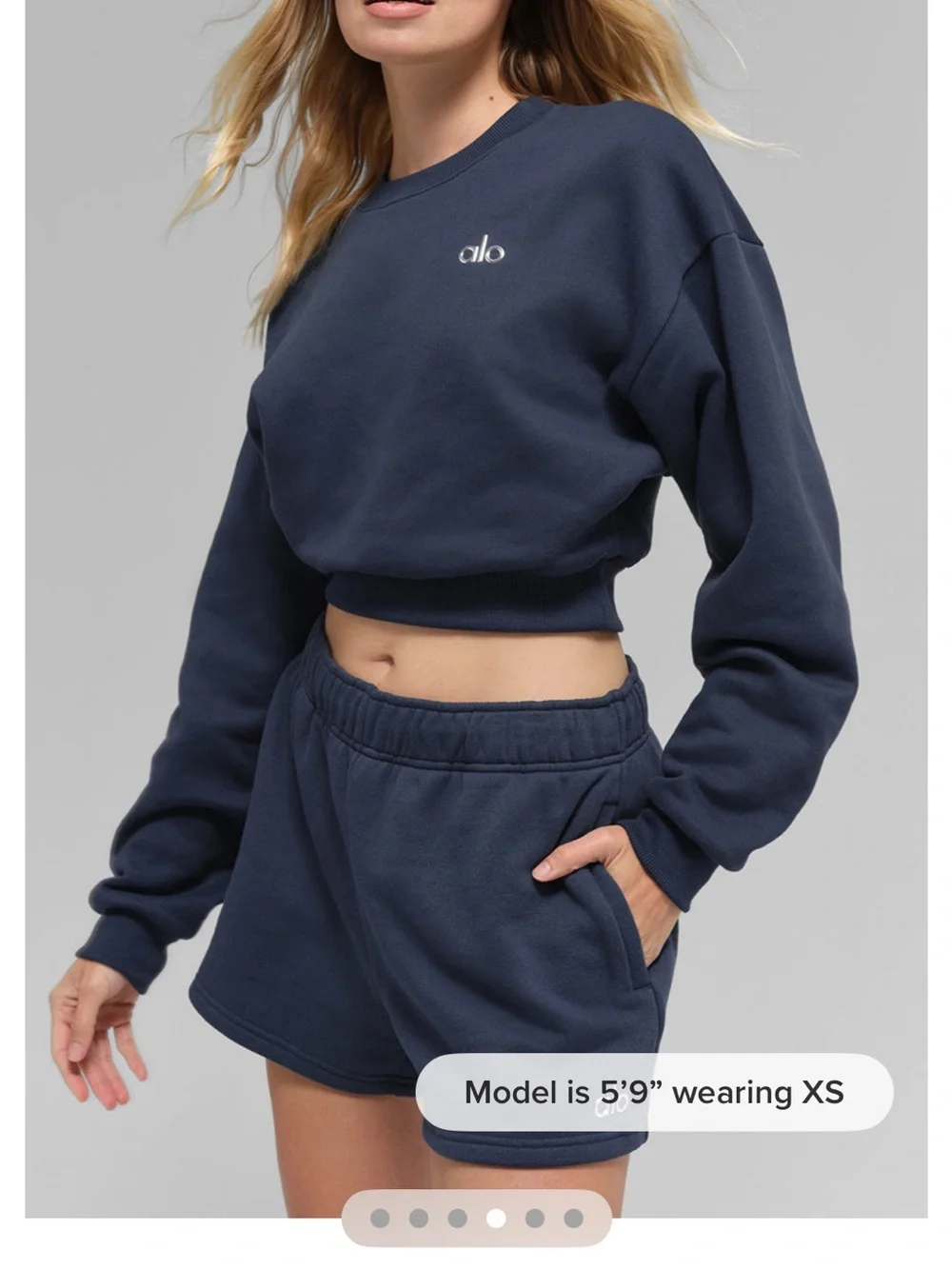 ALO Yoga Navy Crewneck Sweatshirt